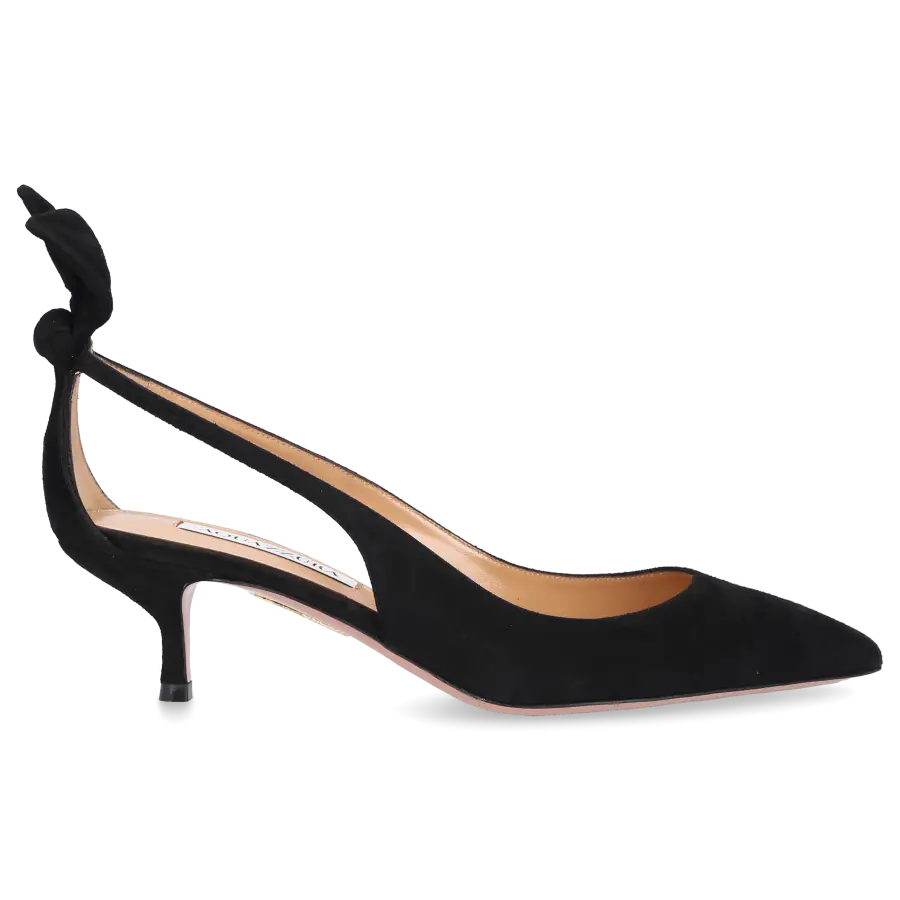 Aquazzura - Pumps BOW TIE 50 Veloursleder - schwarz