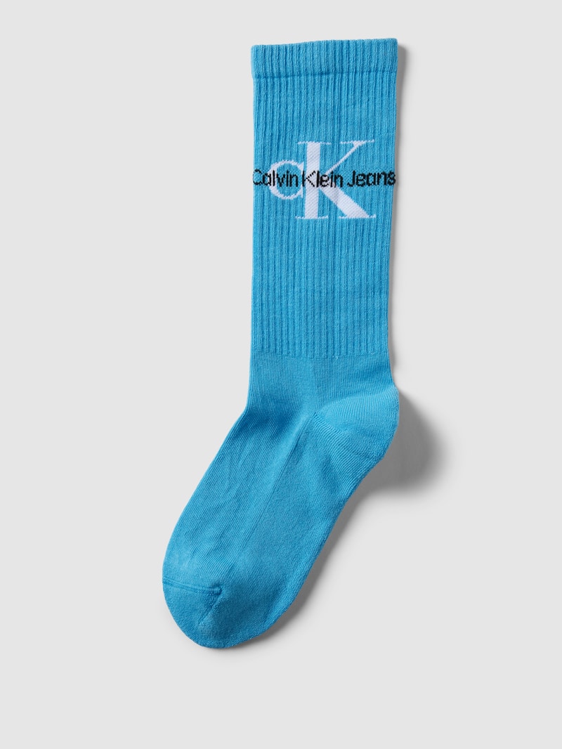 Socken mit Label-Print Modell 'SOCK' in blau