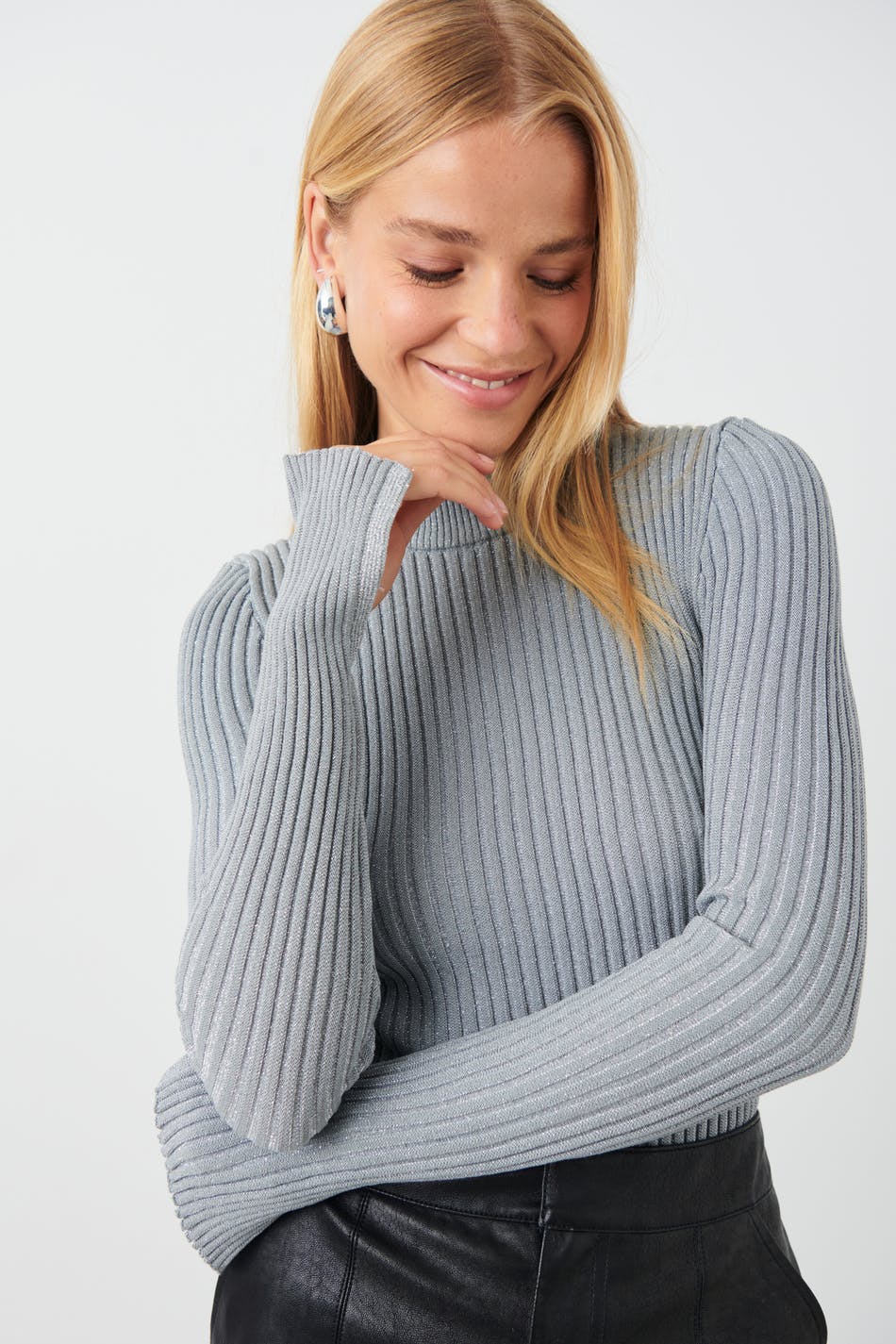 Knitted lurex top