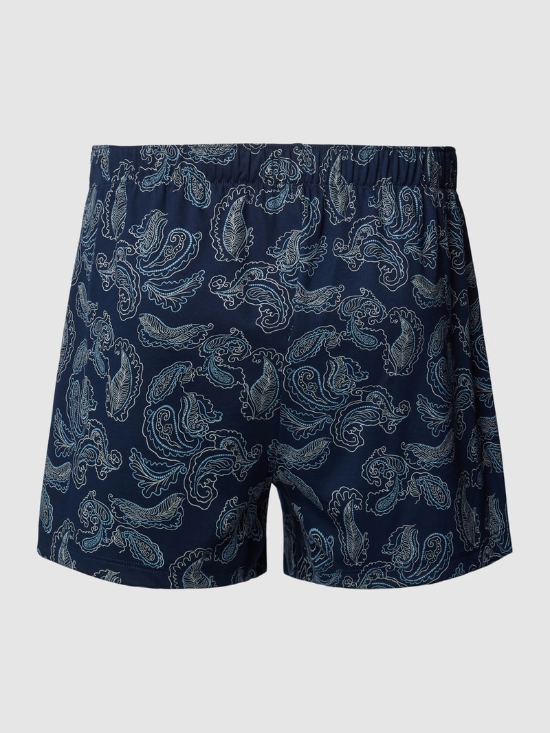 Boxershorts mit Allover-Muster Modell 'Fancy Jersey Boxer' in dunkelblau