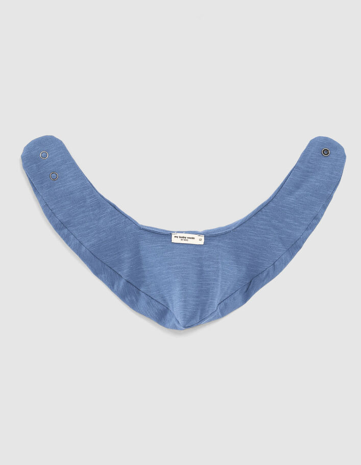 Bavoir bleu print rock coton bio bébé
