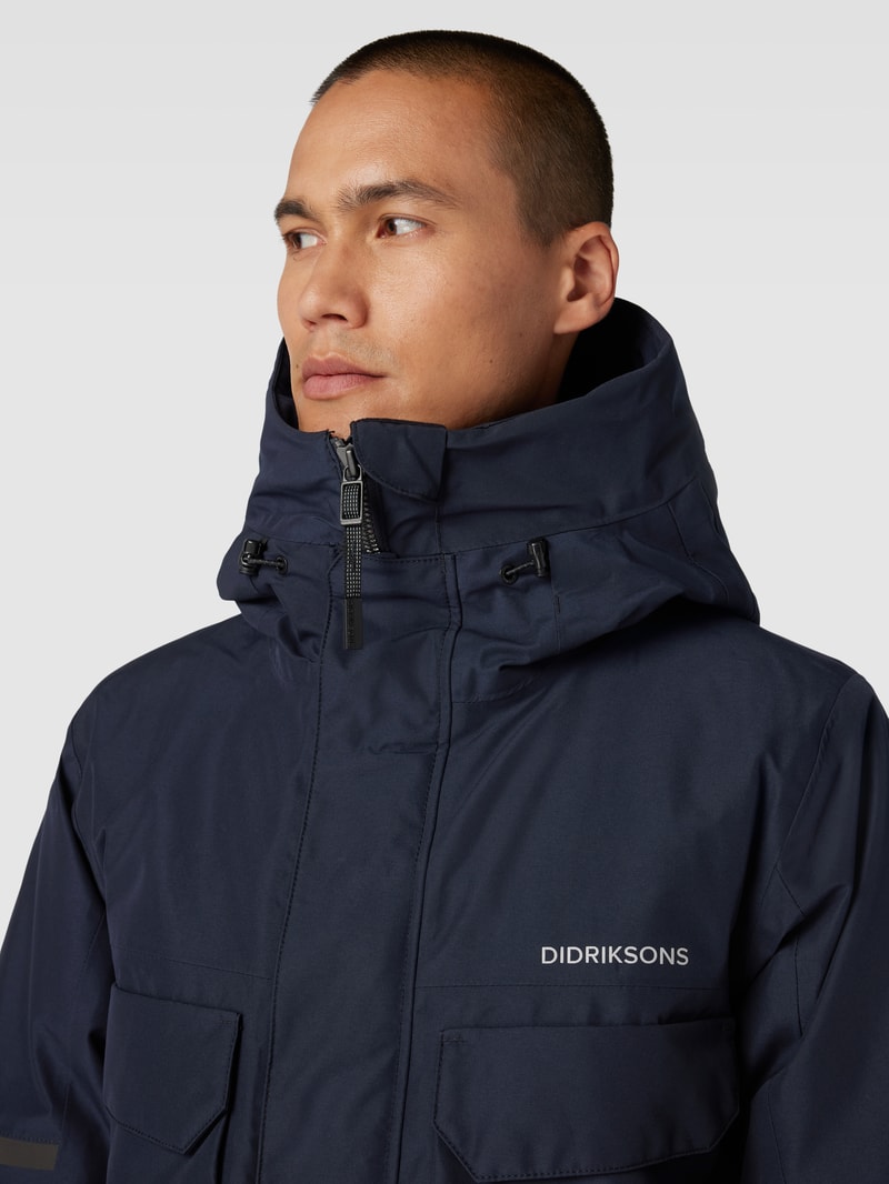 Parka mit Cargotaschen Modell 'DREW' in marineblau