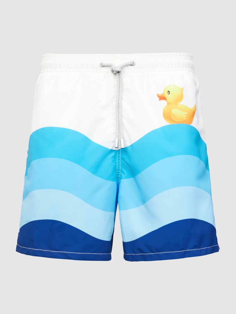 Badehose mit Allover-Muster Modell 'GUSTAVIA' in blau