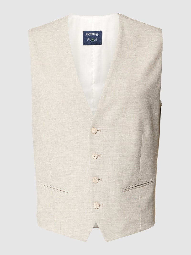 Weste mit Paspeltaschen in beige