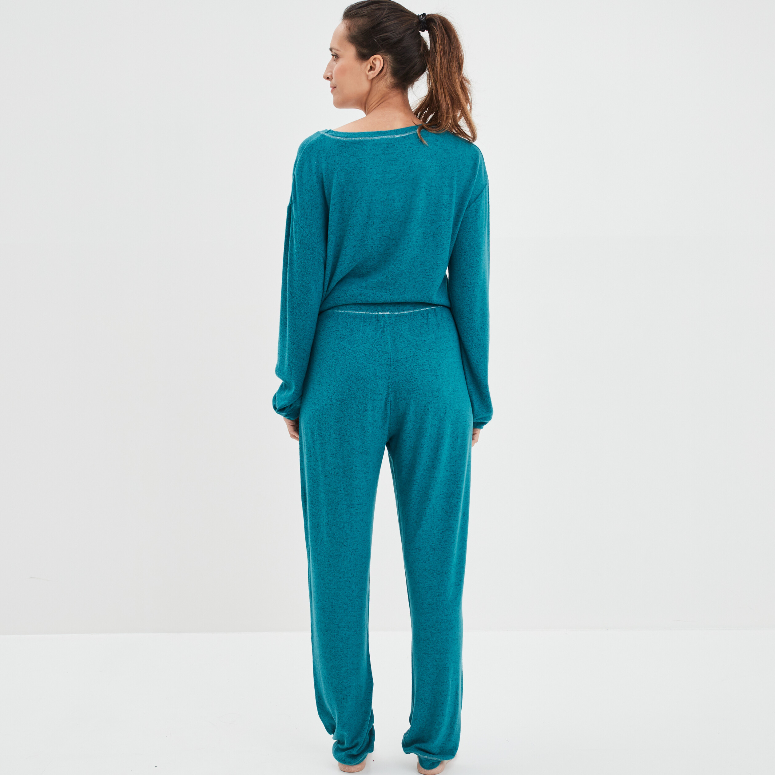 Ensemble pyjama 2 pièces bleu canard femme | La Halle