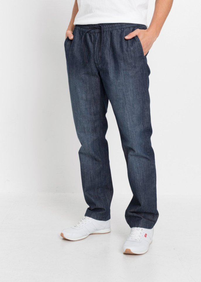 Regular Fit Jeans mit elastischem Bund, Straight (2er Pack)