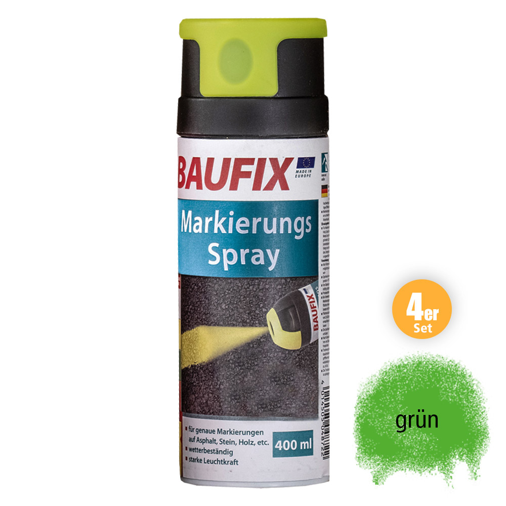 Powertec Color Baufix Markierungsspray - Grün 4-er Set