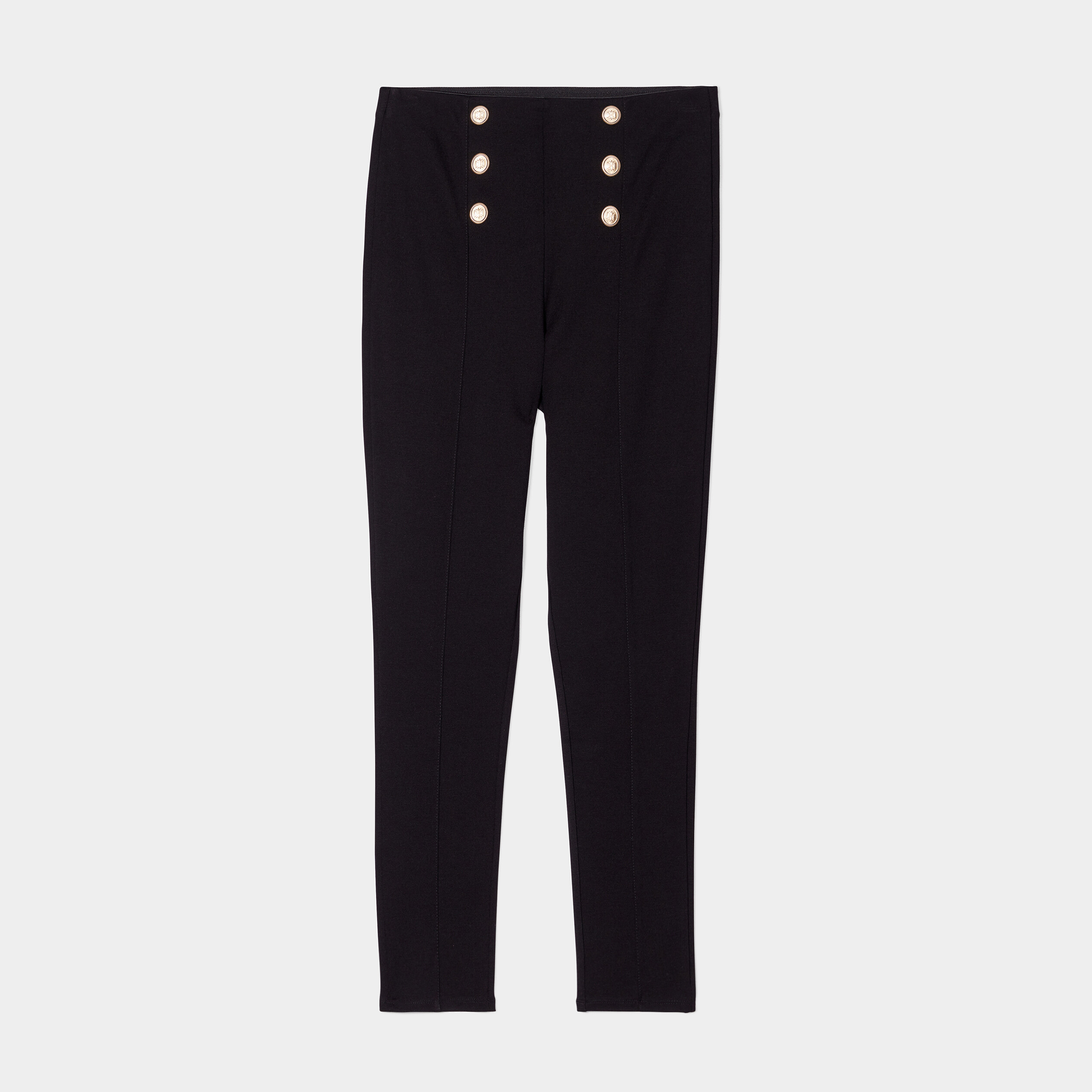 Pantalon tregging slim à ponts noir femme | La Halle