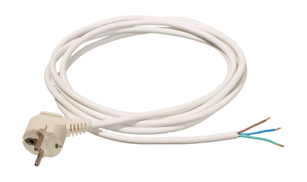 Schwabe 70800 Vinyl-Anschlusskabel 230 V/10 A IP20 H05VV-F 3x1,0 weiß 10 m