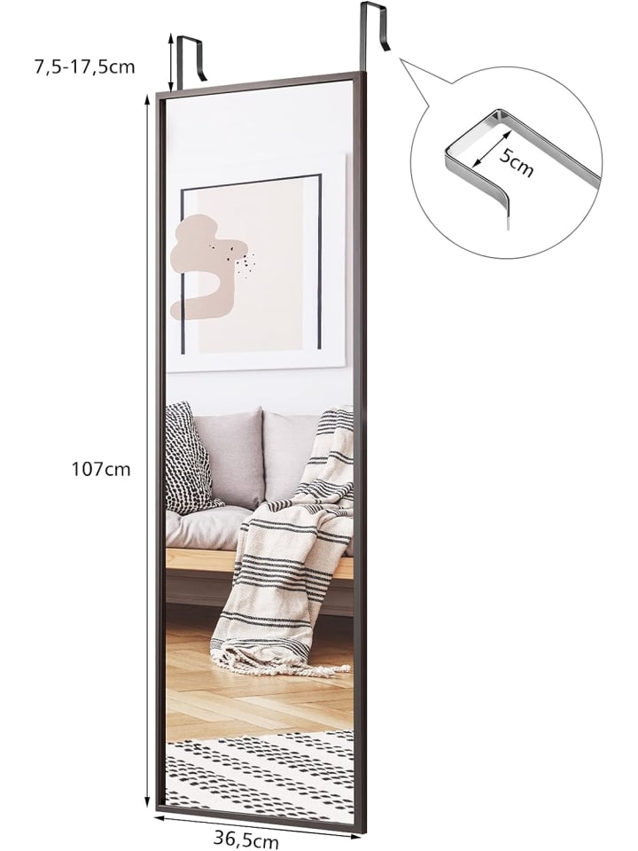 COSTWAY Wandspiegel 107x36,5cm in Braun günstig kaufen onesize