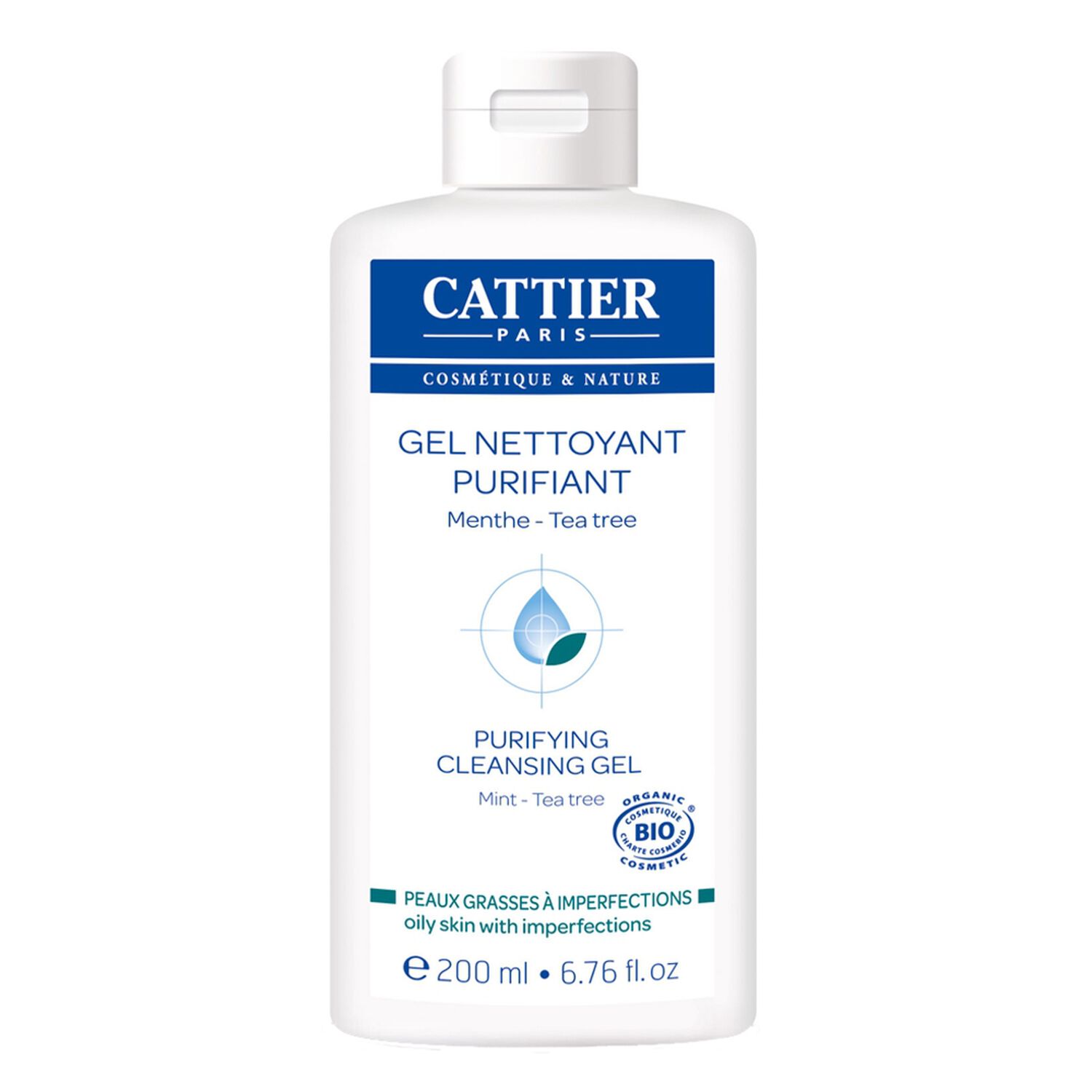 Cattier Gel Nettoyant Purifiant Peaux Grasses à Imperfections 200 ml