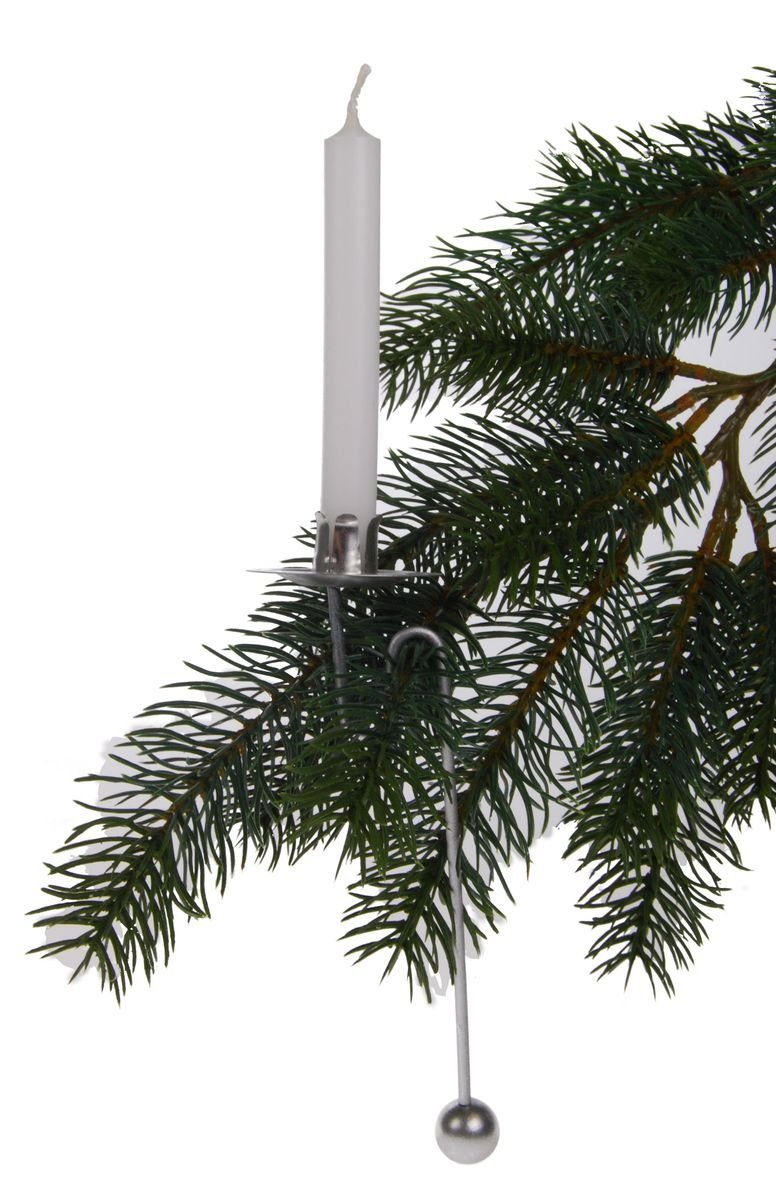 hdg Christbaumschmuck Baumkerzenhalter Balancehalter silber (6-tlg), Pendelhalter aus Metall made in Germany