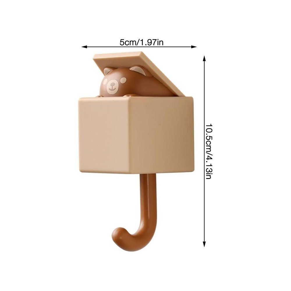Sarfly Wandhaken Kinderkleiderhaken, Katzen-Schlüsselhaken, für Mäntel, Handtücher, Schlüssel, Taschen und Hüte, (4-St., wasserfester süße selbstklebende Wandhaken), kreative Handtuchhalter und Haustierhaken