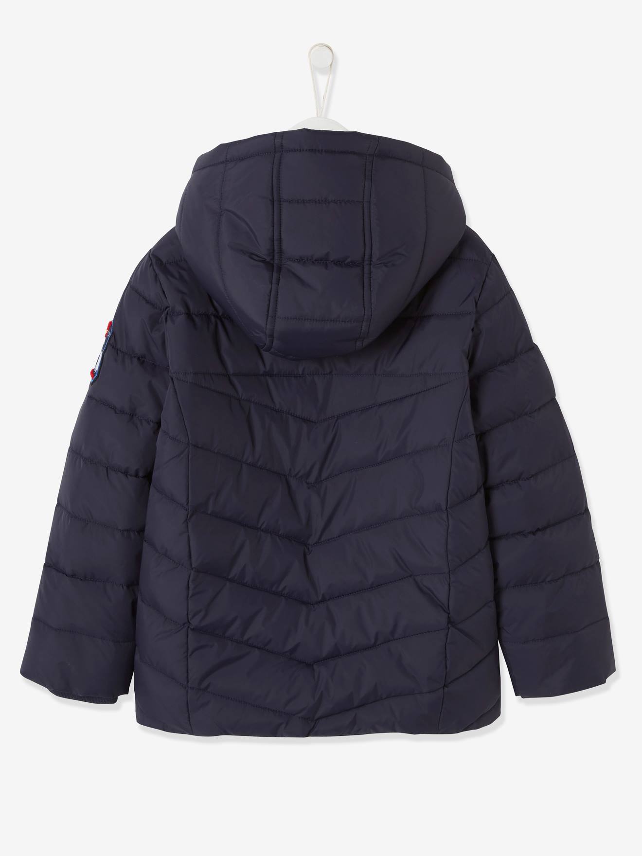Vertbaudet Jungen Winterjacke mit Kapuze & Teddyfleece-Futter, Recycling-Polyester - nachtblau