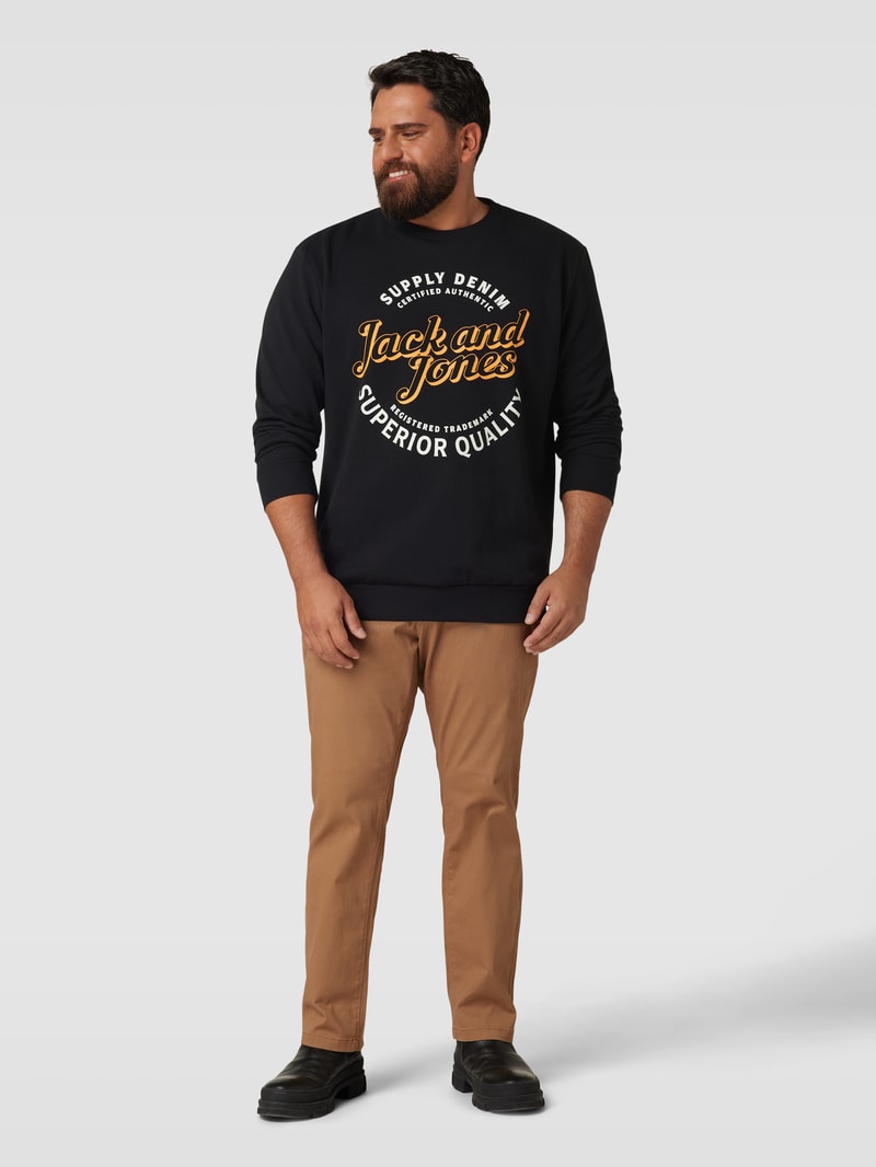 PLUS SIZE Sweatshirt mit Label-Print in schwarz