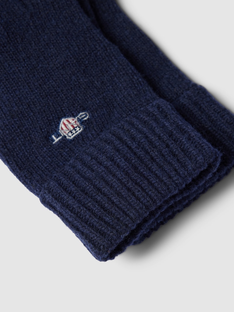 Handschuhe mit Label-Stitching in marineblau