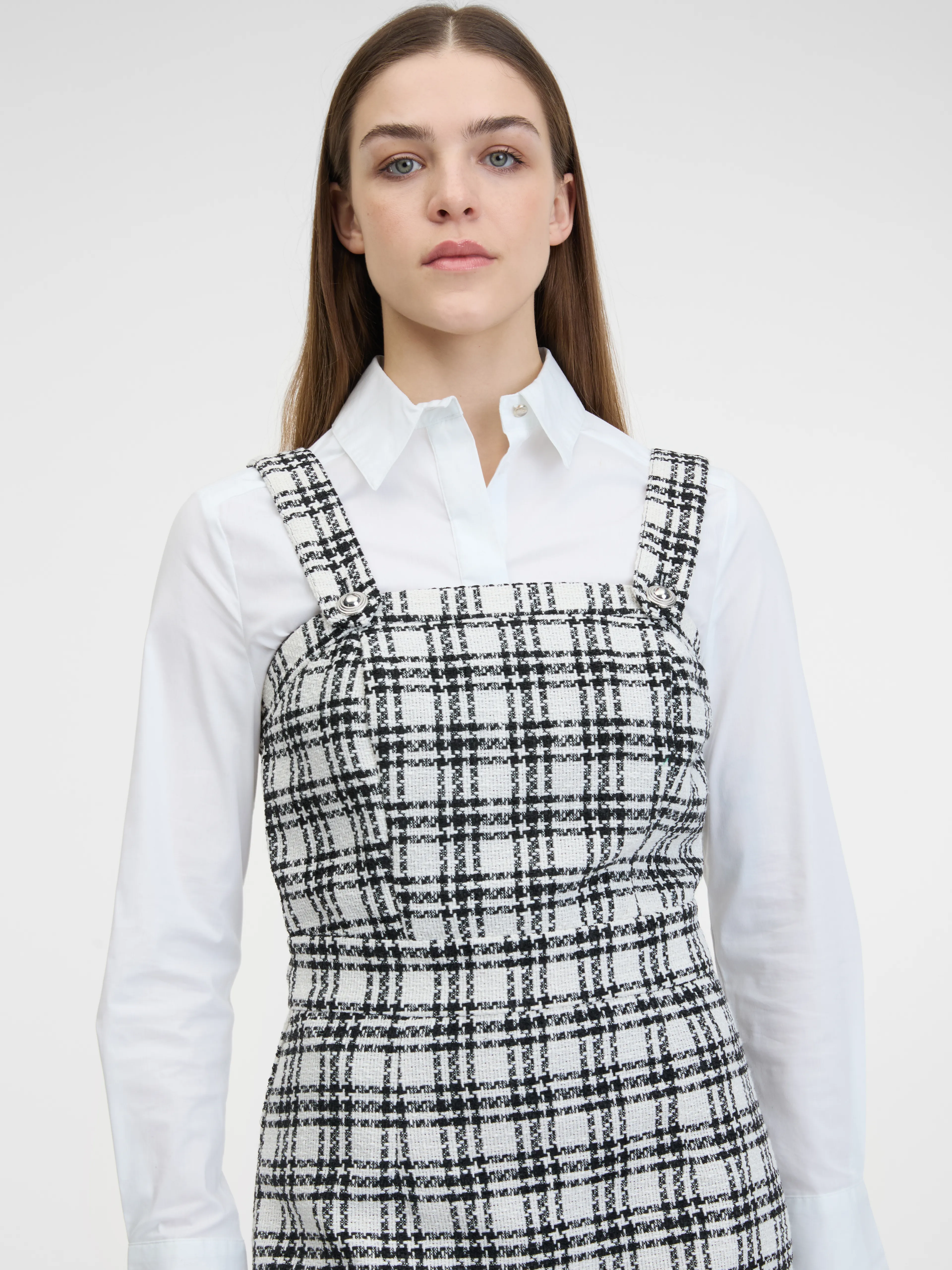 Schwarz-weiß kariertes Kleid ORSAY
