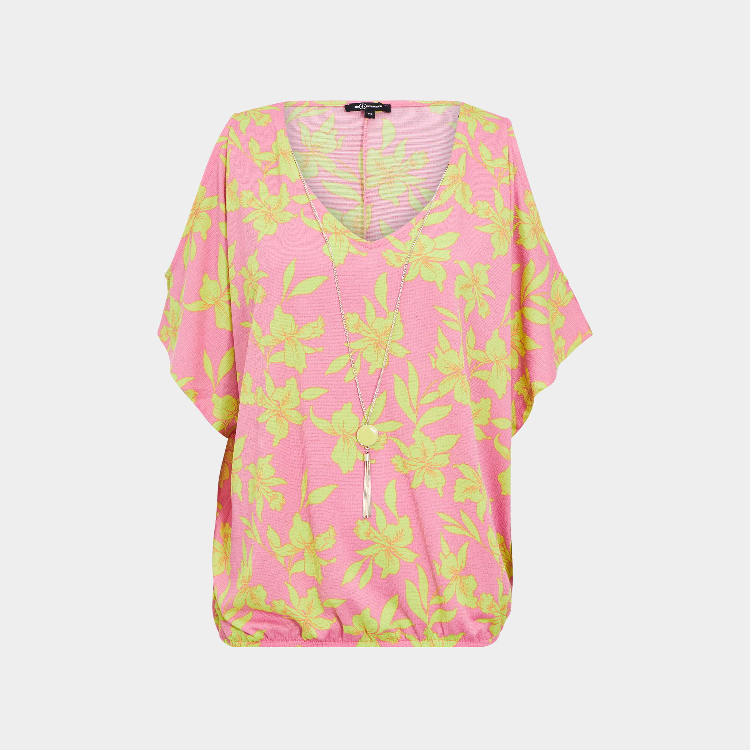 T-shirt détail bijou manches courtes rose femme | La Halle