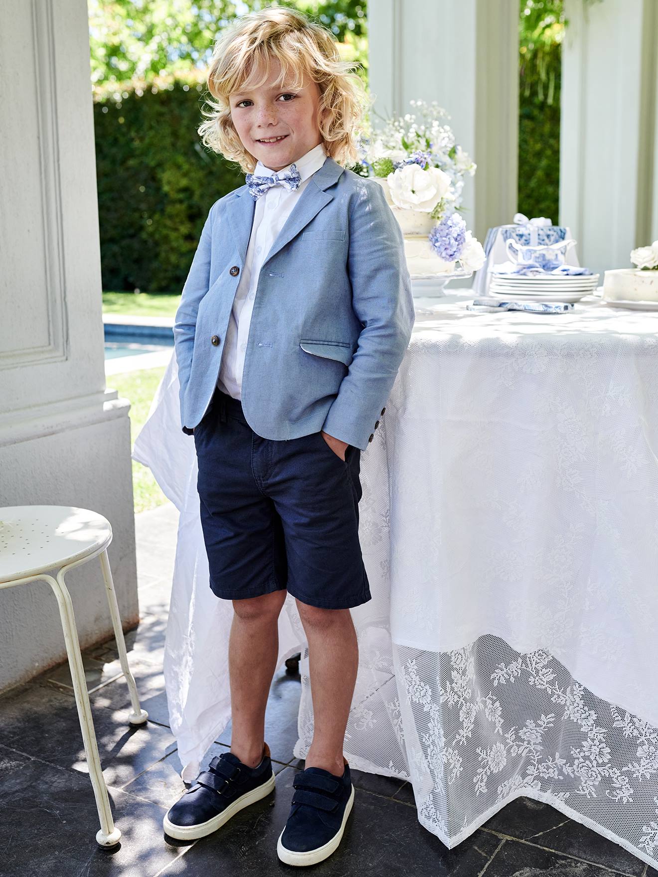 Vertbaudet Festliche Jungen Shorts - salbeigrün