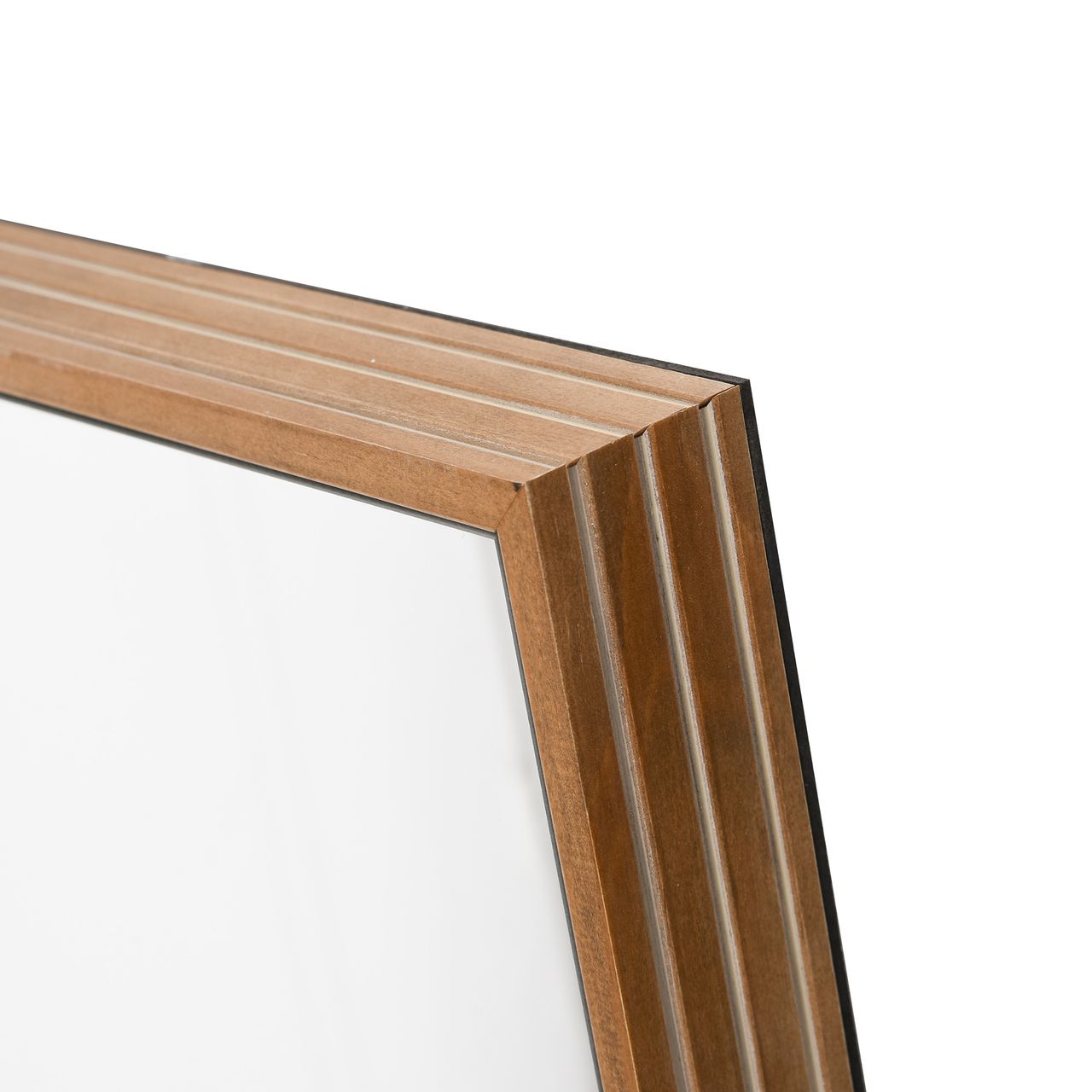 HOMCOM Wandspiegel Garderobenspiegel 125 x 45cm Flurspiegel mit Holzrahmen Natur