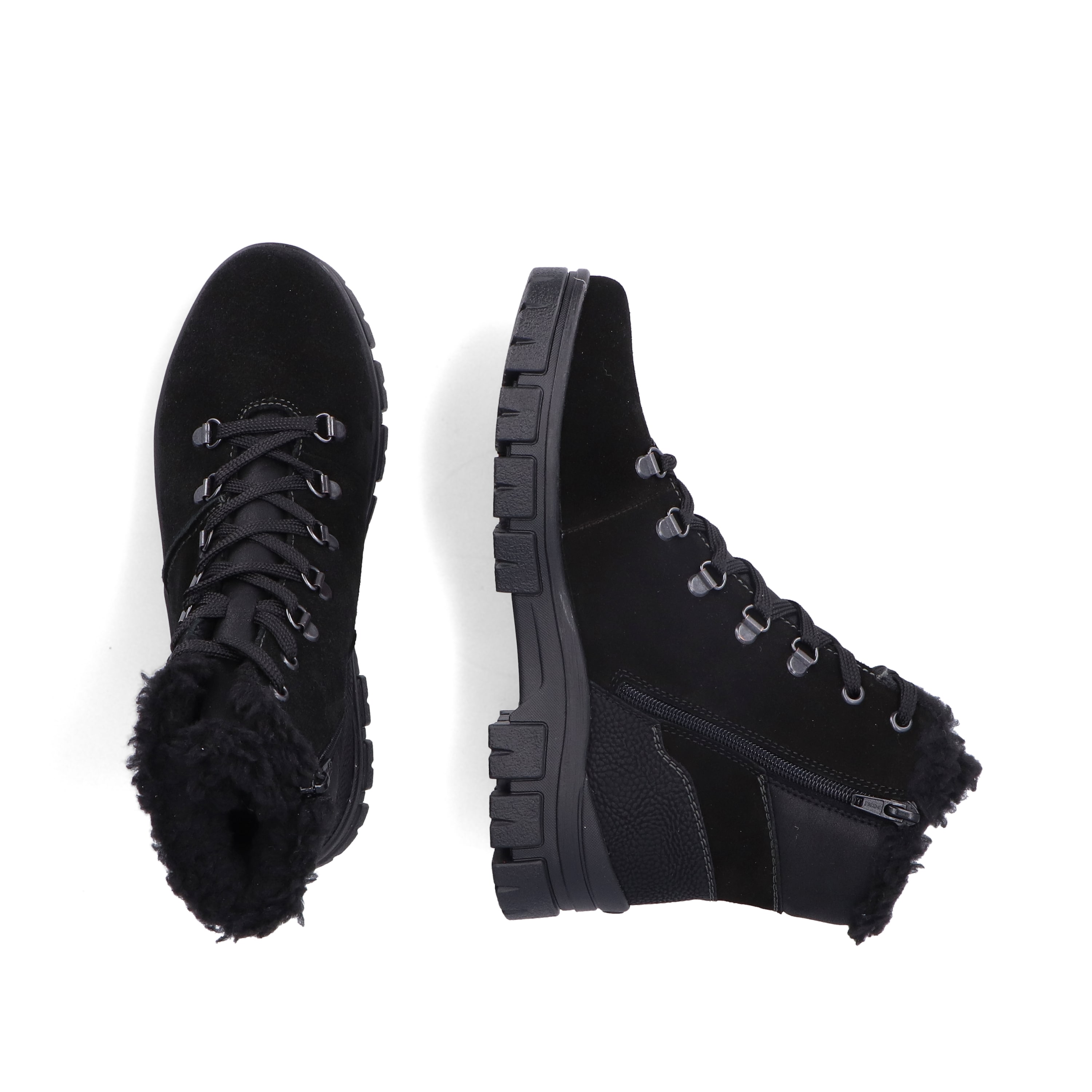 Rieker Damen Schnürstiefel nachtschwarz