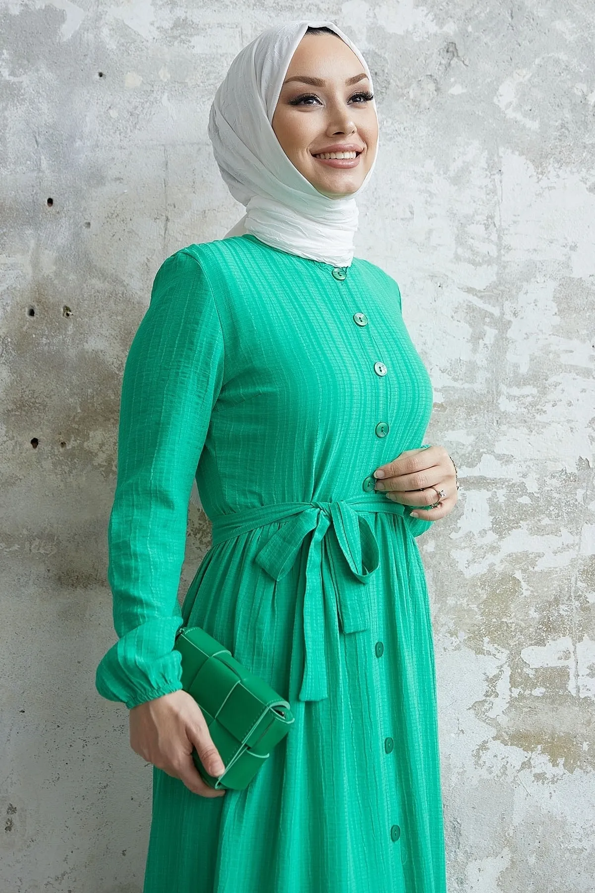 InStyle  Lemina Kleid mit Gürtel - Grün