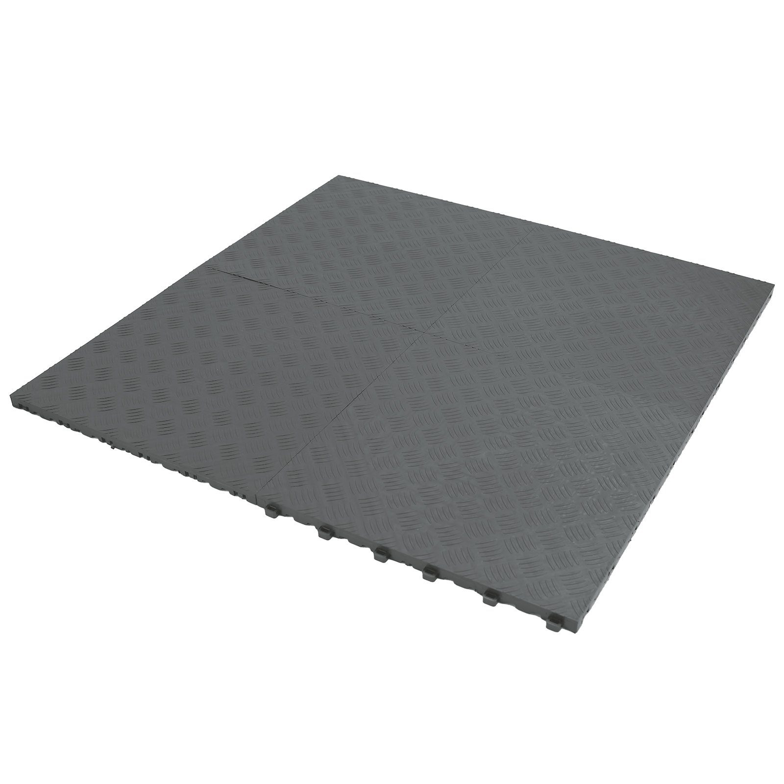 RAMROXX Bodenfliese Klickfliesen Riffelblech Look Boden für Messe Floor Garage Grau 40x40, grau