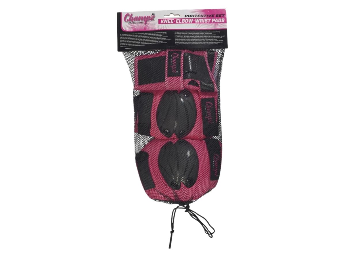 Champz Rosa/Schwarz Kinder Skate Schutzset