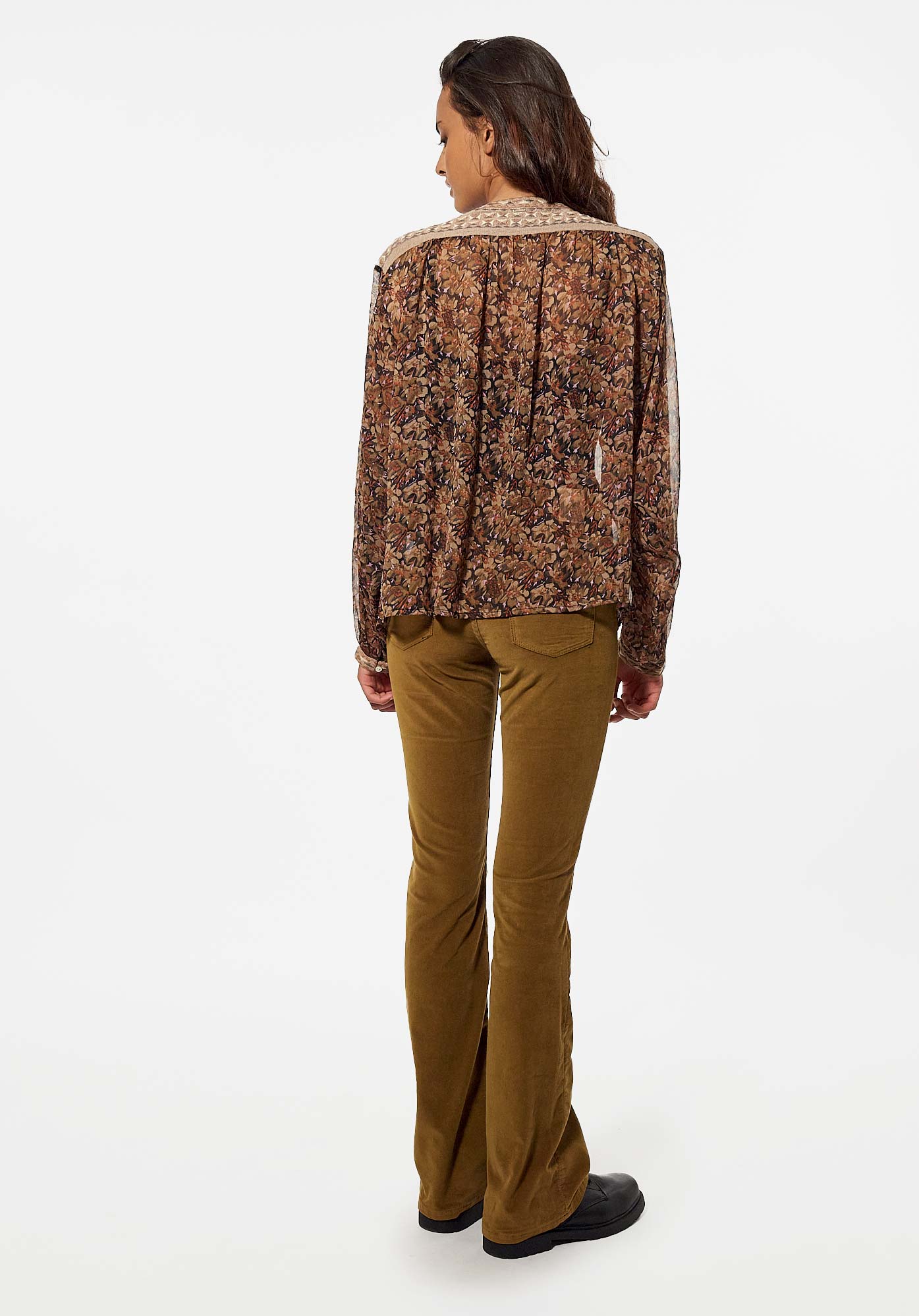 NETY   Blouse fleurie marron Femme
