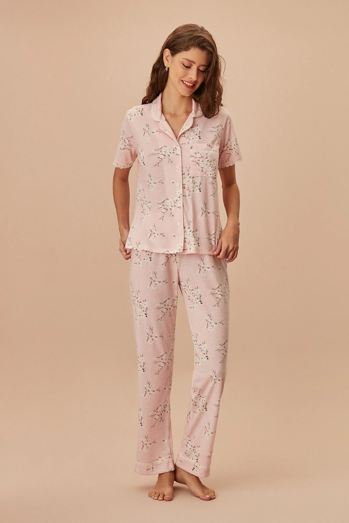 SUWEN  Sakura Maskulines Pyjama-Set