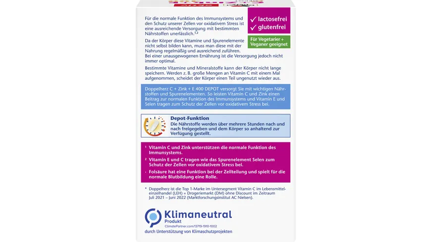 Doppelherz C + Zink + E 400 DEPOT 40 Tabletten