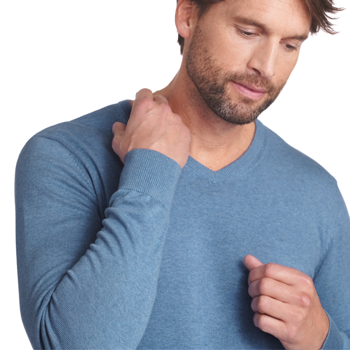Herren Feinstrickpullover mit V-Ausschnitt