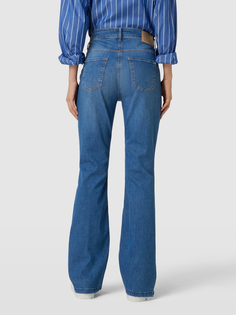 Bootcut Jeans mit ausgefransten Abschlüssen in dunkelblau