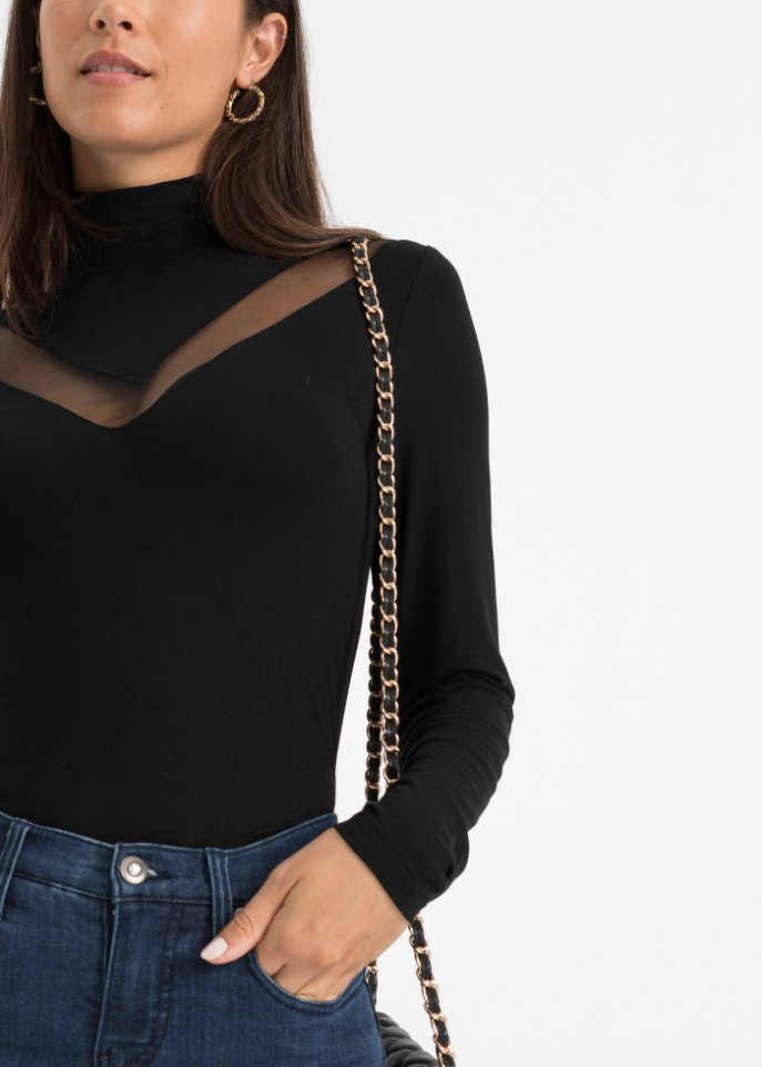 Langarmshirt mit Mesh