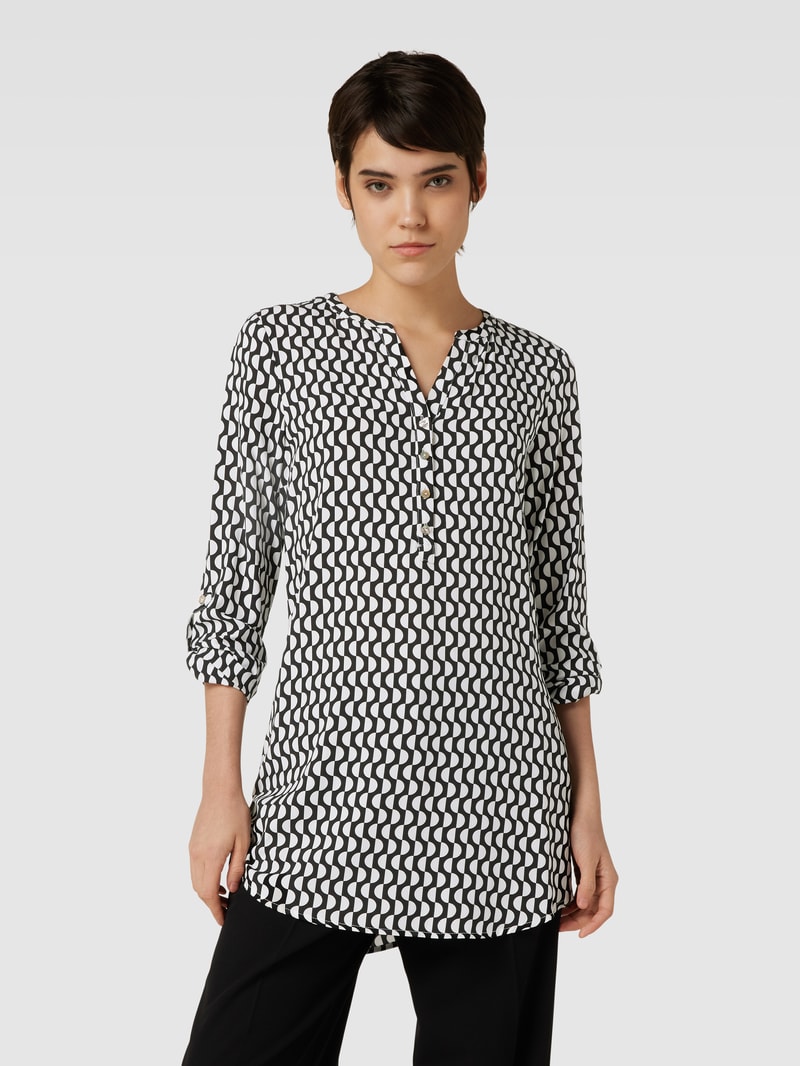 Bluse aus Viskose mit Allover-Print in black