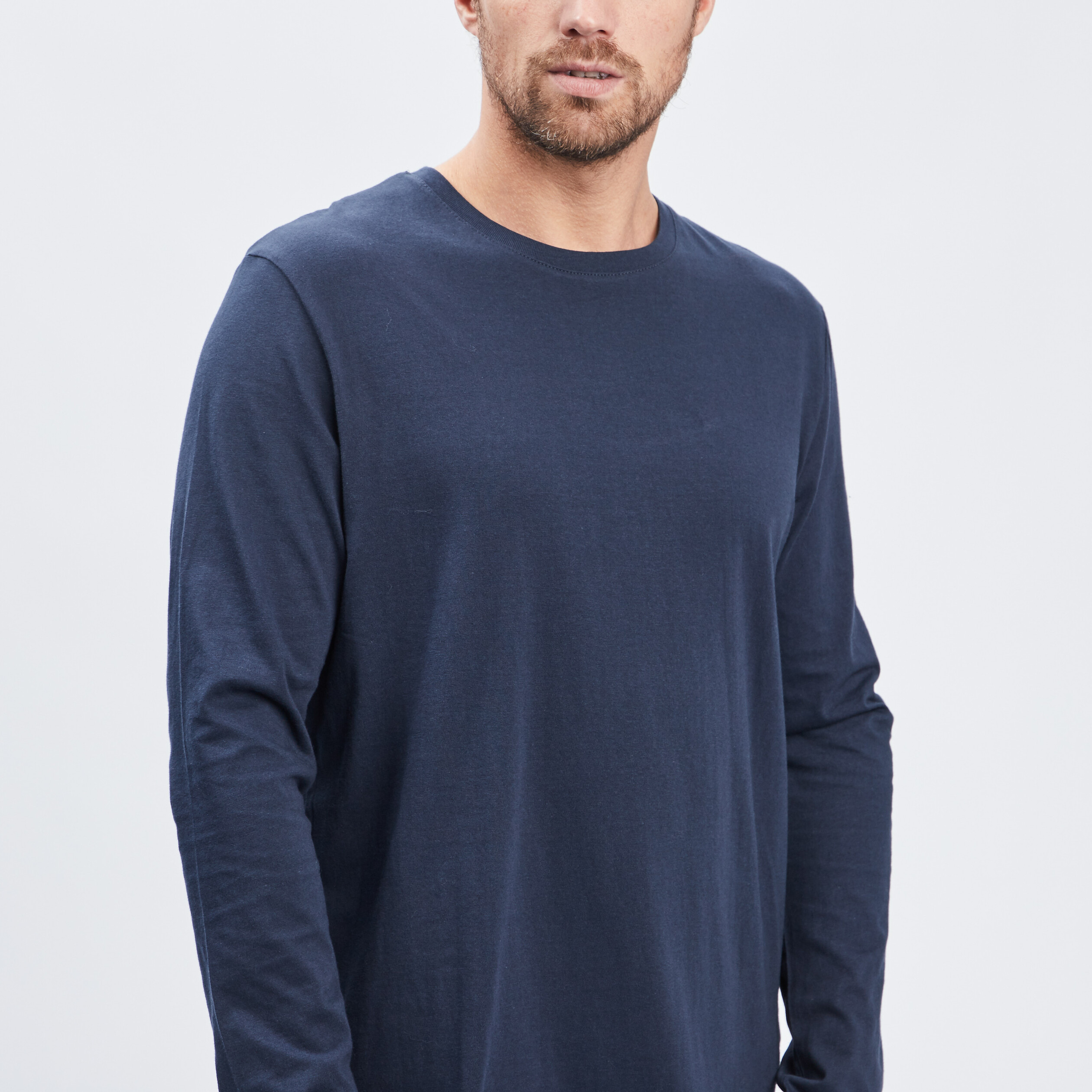 T-shirt manches longues bleu marine homme | La Halle