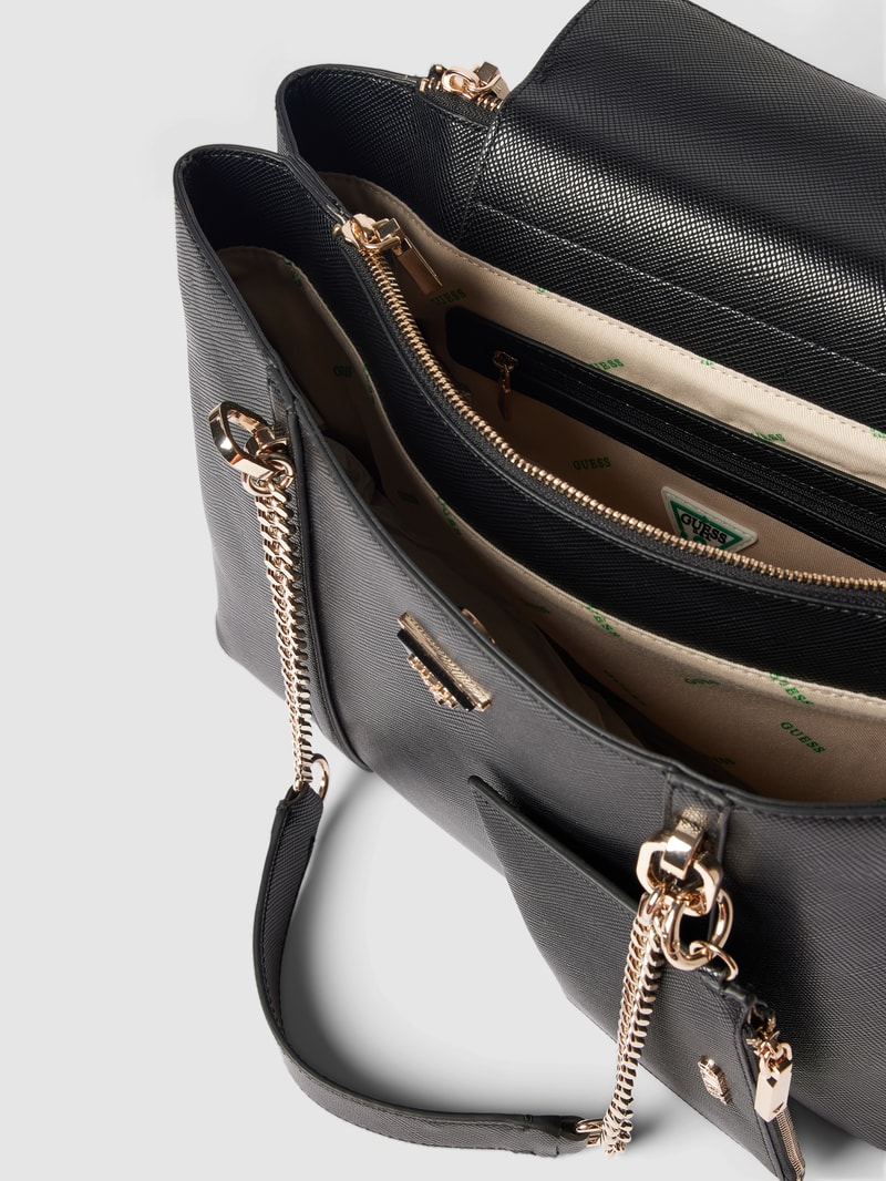 Handtasche mit feinem Strukturmuster Modell 'CRAIG' in schwarz