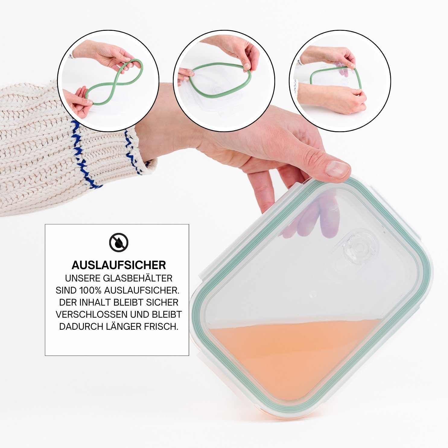 culinario Frischhaltedose Glas-Dosen mit luftdichtem Deckel Meal Prep & Aufbewahrung, BPA-frei, Glas, (Set, 2-tlg., ab 2er Set), spülmaschinenfest, mikrowellengeeignet, geeignet für Gefrierschrank