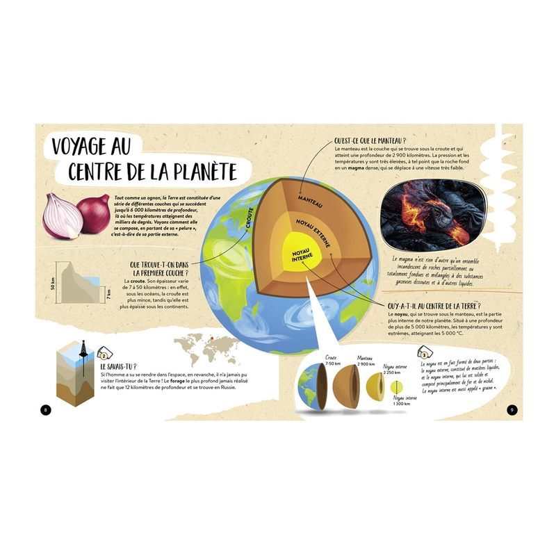 Le coffret du méga atlas des volcans avec puzzle 500 pièces Sassi
