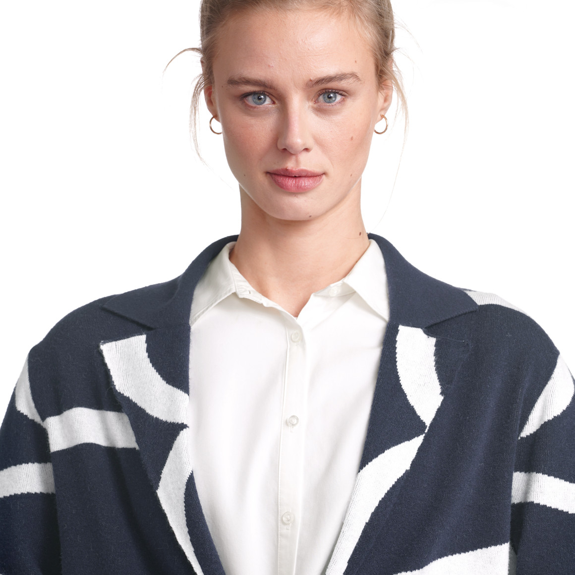 Damen Strickmantel mit Kragen