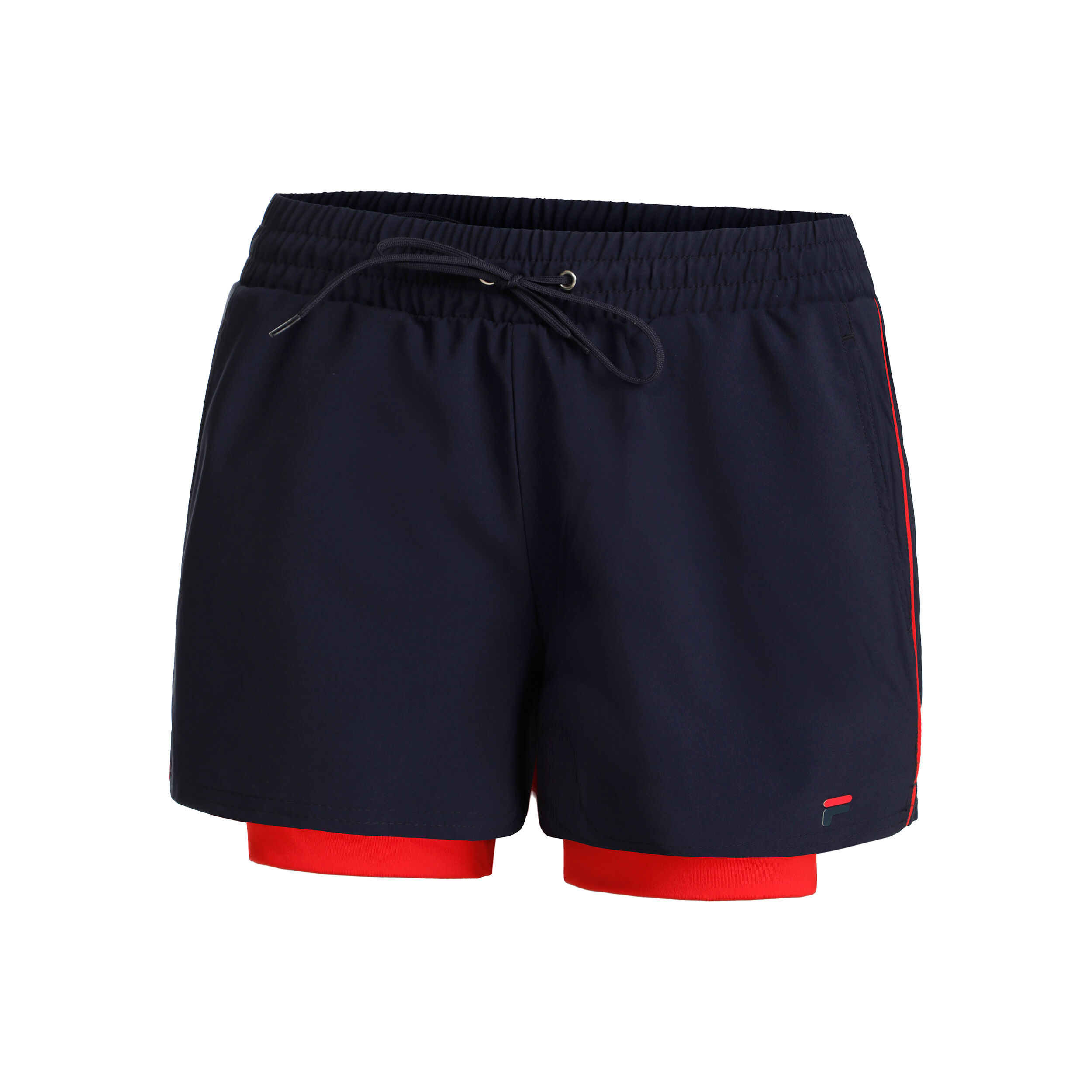 Evie Shorts Damen - Dunkelblau, Rot