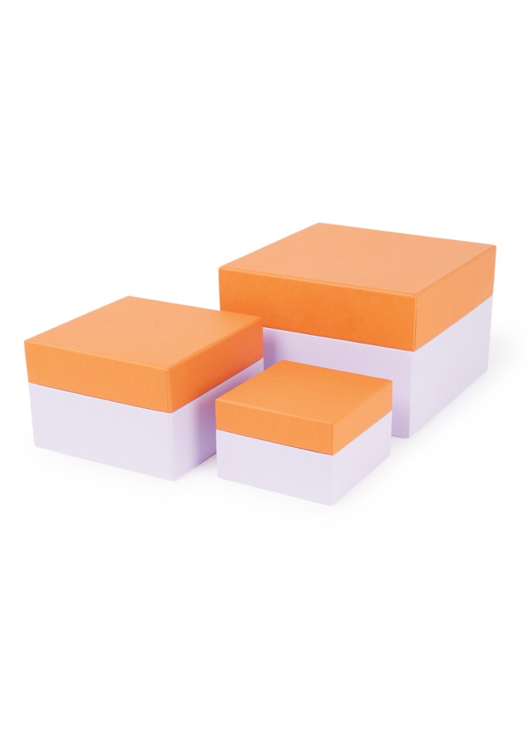 Set cadou Semicolon cu 3 cutii cadou în culoarea mandarinei.