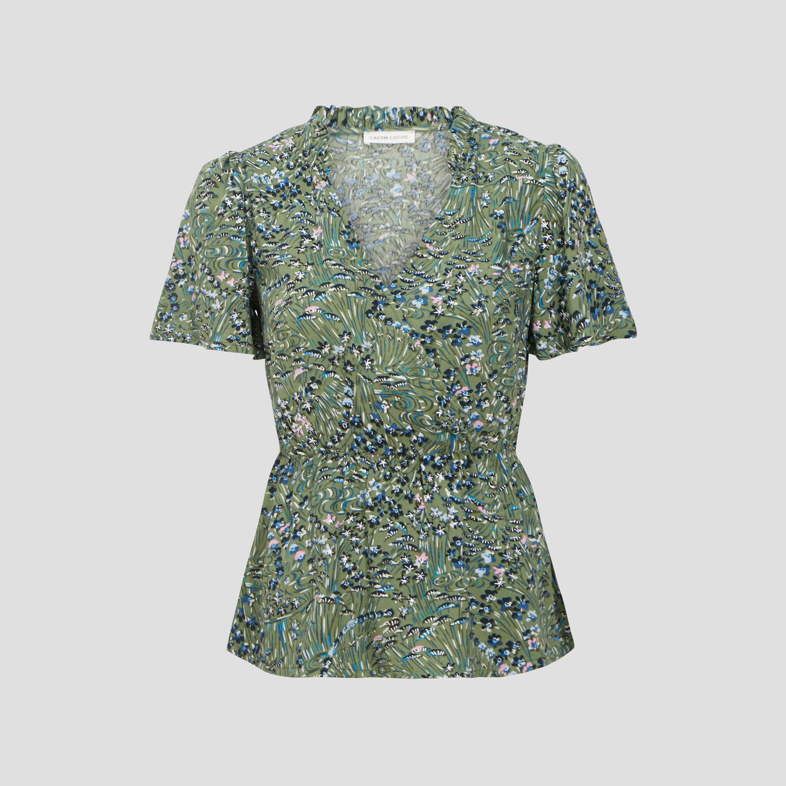 Blouse manches courtes vert pastel femme | Cache Cache