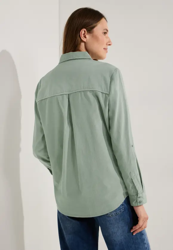 CECIL Cordbluse mit Hemdkragen