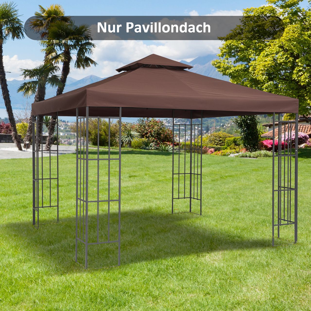 Outsunny Ersatzdach für Metall-Gartenpavillon 3x3 m Partyzelt Pavillon Gartenzelt Dach