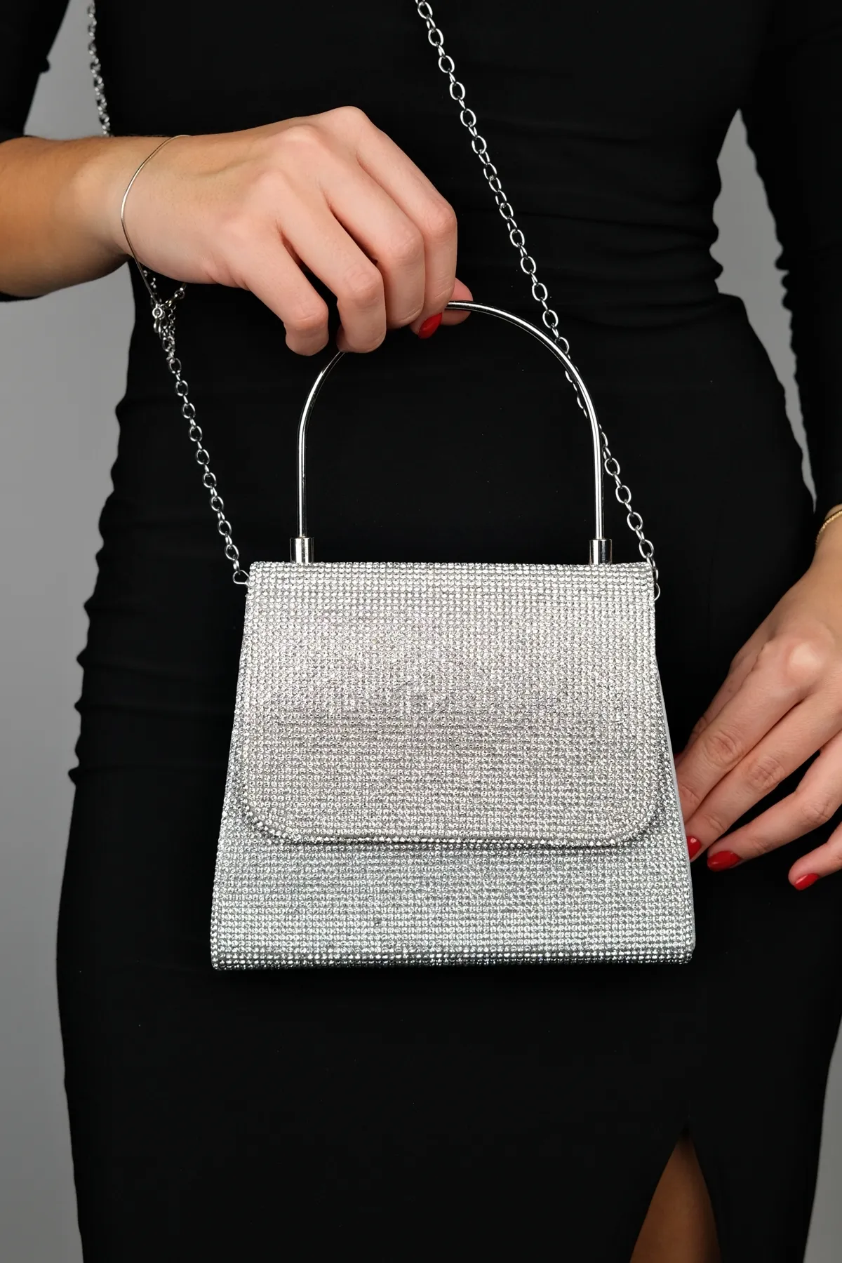 LuviShoes  LAMAYA Damen Handtasche mit silbernem Stein