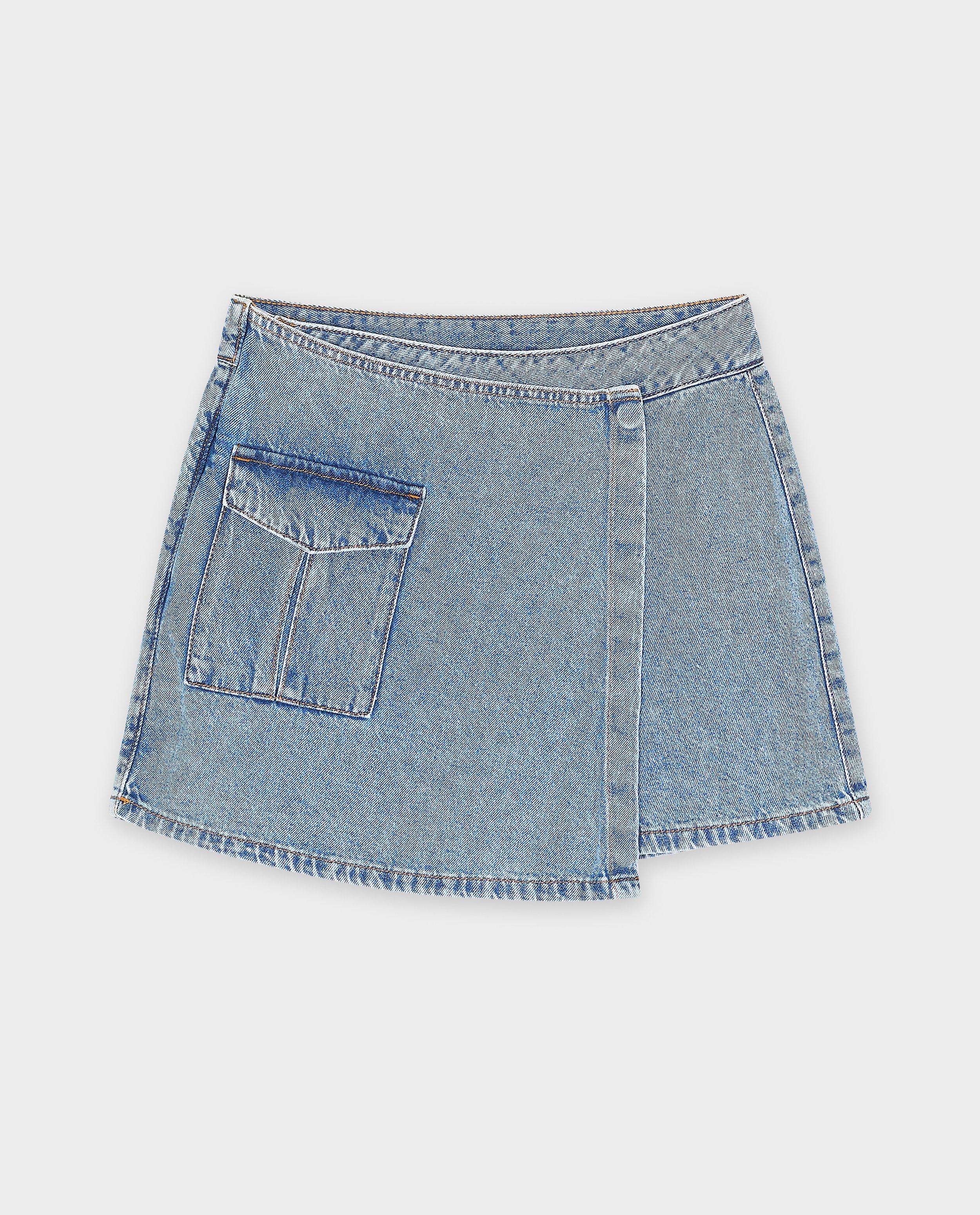 Pantaloni scurți din denim groggy, albastru deschis