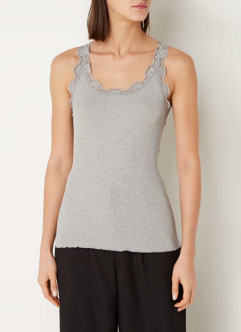 Rosemunde Tank top in silk blend with lace