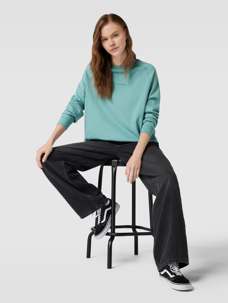 Sweatshirt mit Label-Print in mint