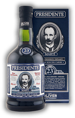 Presidente Marti 23 Jahre Solera Presidente Marti 23 Jahre Solera Sehr komplexer und vollmundiger, im Solera-Verfahren gereifter Rum. 0,7	 Liter - Vol 40%